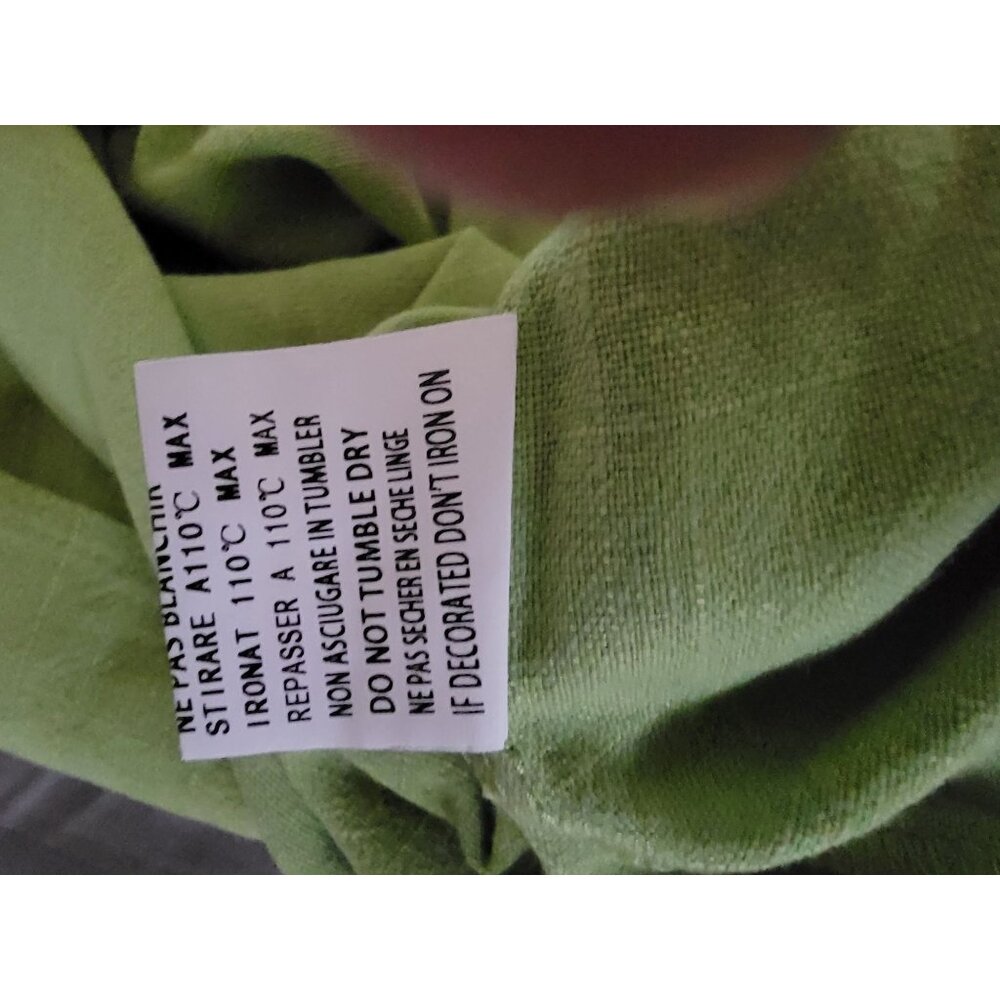 Green Ruffled One Shoulder Top Easy Clothes S Viscose/Linen Womens Blouse - Picture 5 of 5